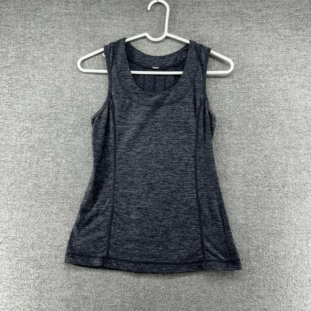 Lululemon Run Dash Tank Women Ruffled Size 6 Activewear Gray Yoga